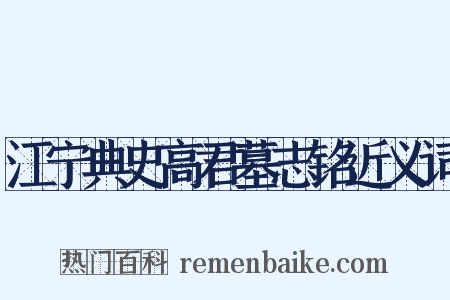 江宁典史高君墓志铭近义词是什么意思的图片